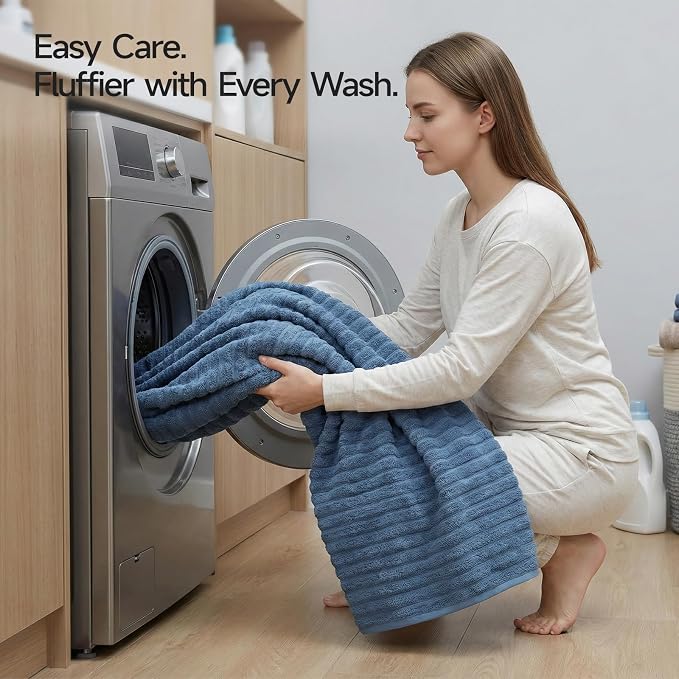 REDKISS 2 Pack Large Bath Towels 31×63 inches, 100% Cotton, Super Soft and - Image 8
