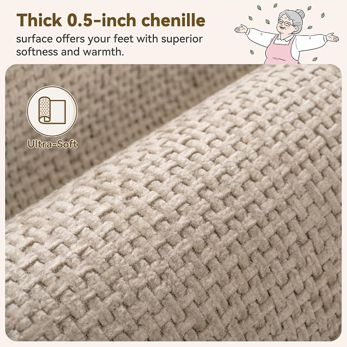 GRANNY SAYS Khaki Bathroom Rugs, Soft Chenille Bathroom Mat, Absorbent Bath - Image 4
