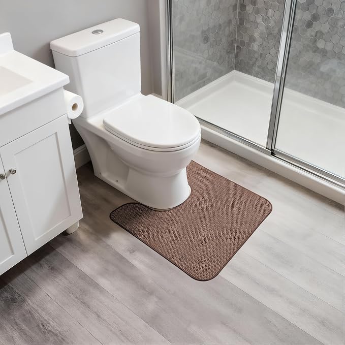 Toilet Rugs U Shaped Bathroom Rug, Machine Washable Non Slip Quick Dry Super - Image 6