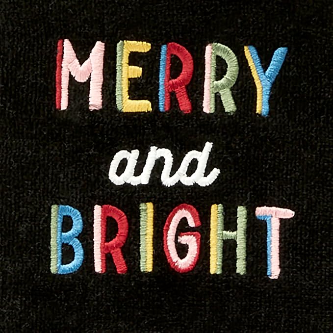 SKL Home Christmas/Winter Rainbow Merry 100% Cotton Embroidered 2pc Hand Towel - Image 2