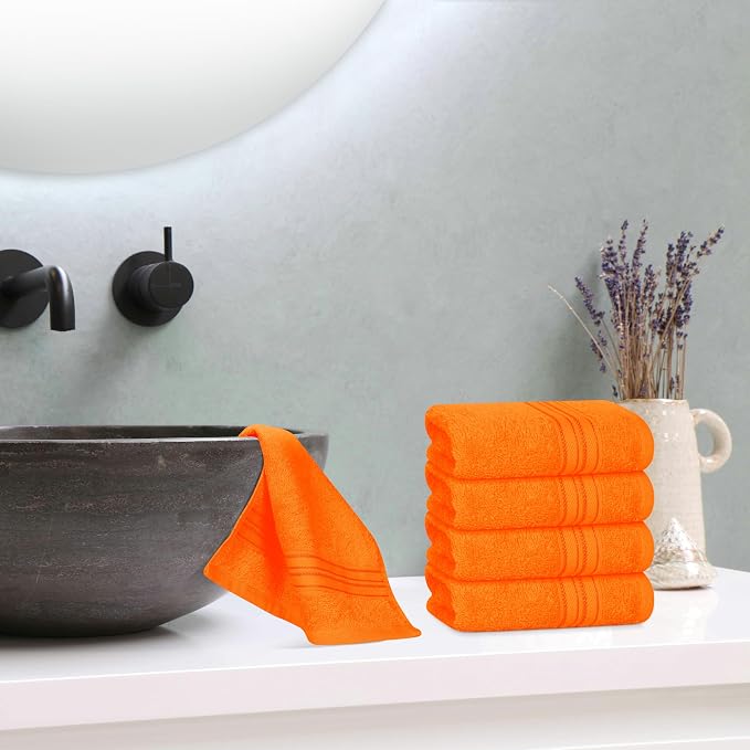 BOUTIQUO Ultra Soft Cotton Washcloths, Contains 12 Piece Face Cloths 12x12 inch - Image 4