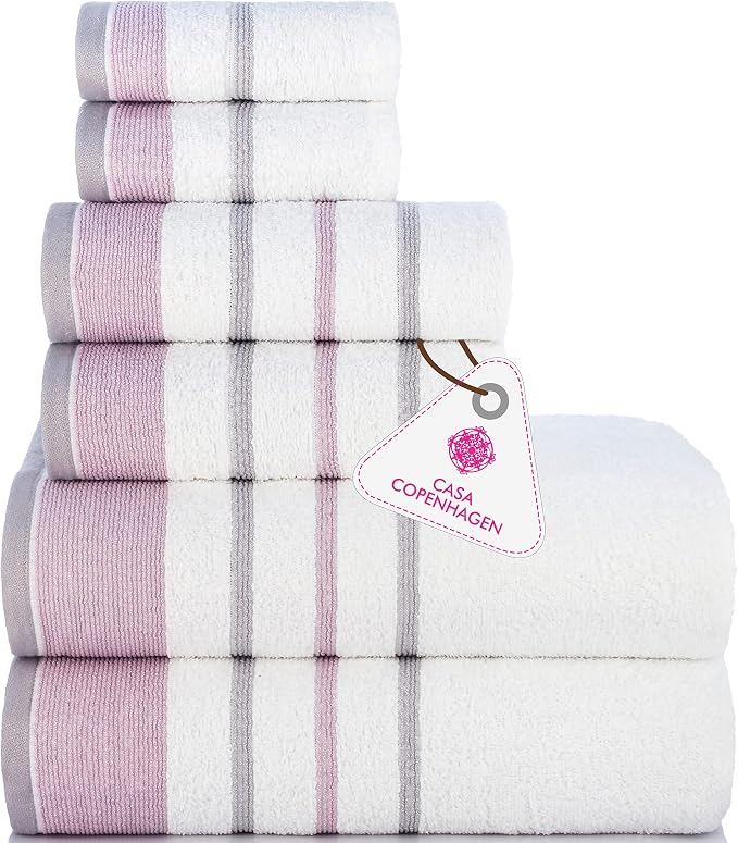 CASA COPENHAGEN White Bay, 6 Pieces Towel Set- White by CASACOPENHAGEN