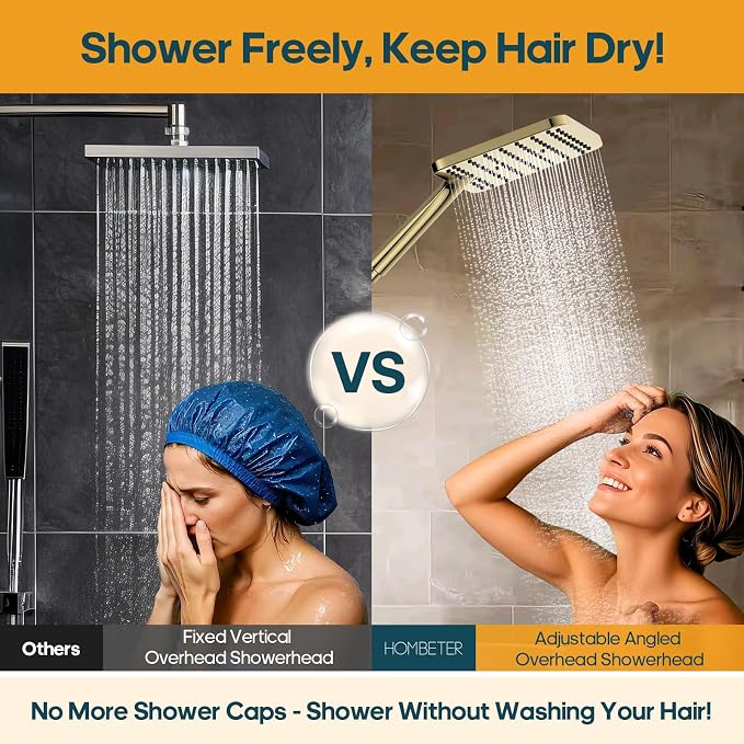 Shower Heads with Handheld Spray Combo Gold, 10 Inch High Pressure - Image 3