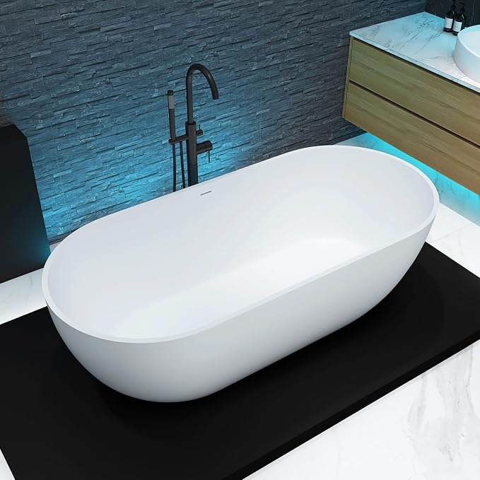 69'' Freestanding Tubs Bathtub Solid Surface Resin Stone Bathtubs soaker Tubs - Image 8