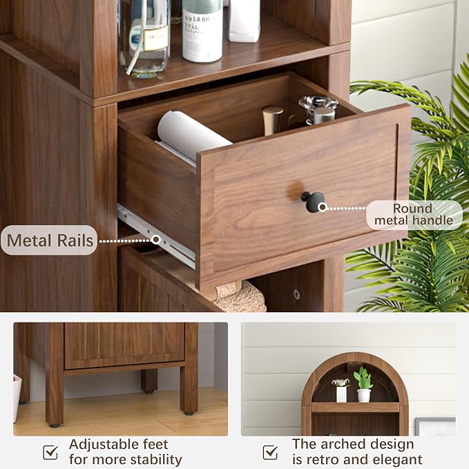 64" Tall Bathroom Storage Cabinet - Image 6