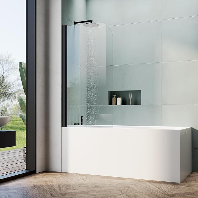 ELEGANT Bathtub Shower Door 32" W x 55" H, Frameless Tub Shower Door, 1/4" by ELEGANT