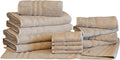 Mosobam Luxury Turkish 14pc Deluxe Bath Bundle Body Hand Face Towel and Mat by Mosobam