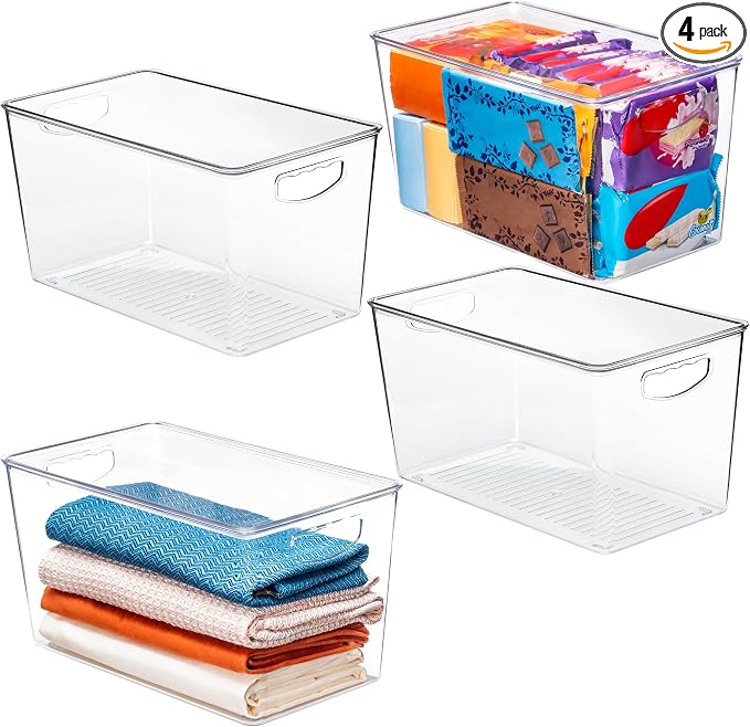 theaoo Clear Storage Bins with Lids Stackable by theaoo