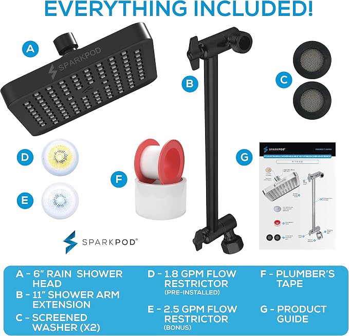 SparkPod Square Rain Shower Head - Image 7