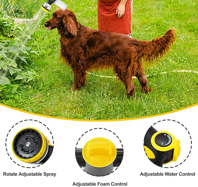 Dog Washing Hose Attachment, 10-in-1 Soap Sprayer Moden Garden Hose Nozzle - Image 3