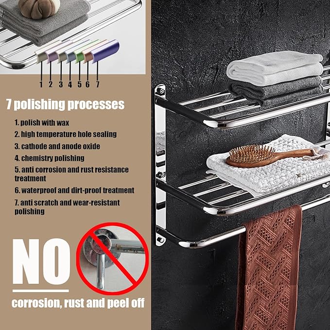 LUANT 30 Inch Bathroom Shelf 3-Tier Wall Mounting Rack - Image 4