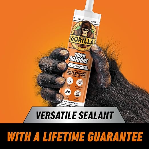 Gorilla Waterproof Caulk & Seal Silicone Sealant, 10oz Cartridge - Image 2