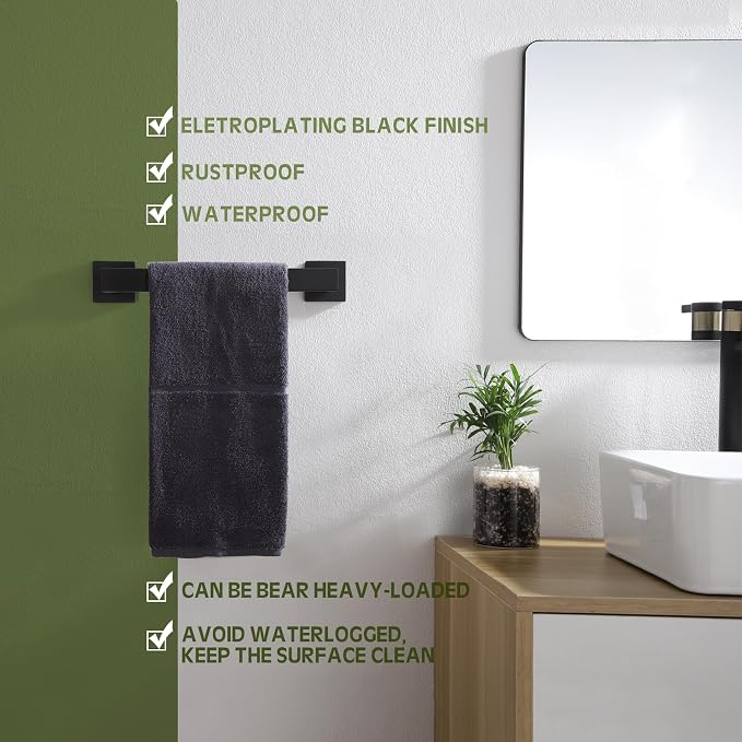 KOKOSIRI 12-Inch Single Towel Bar, Bathroom Kitchen Towel Holder, Wall Mounted - Image 3