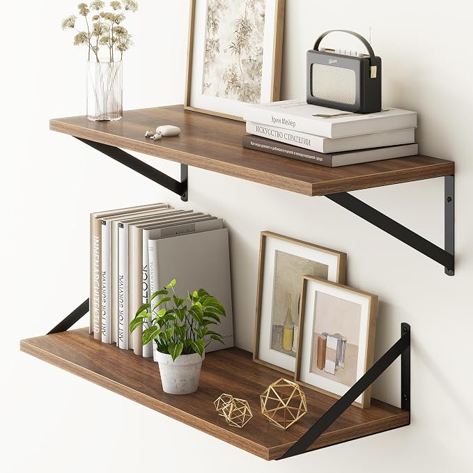 Fun Memories 27.5" W x10 D Floating Shelves, Large Wall Shelves 27.5 Inch Long by FunMemories