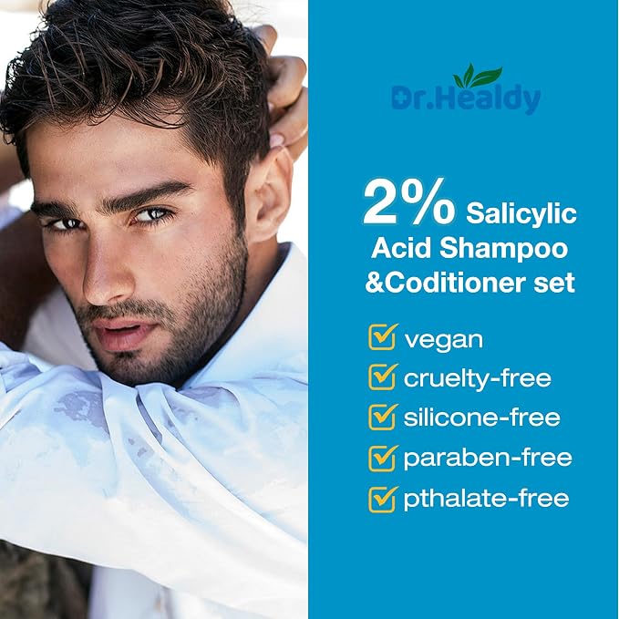 Dr.Healdy Anti-Dandruff Shampoo and conditioner set-2% Salicylic Acid, Stop - Image 5