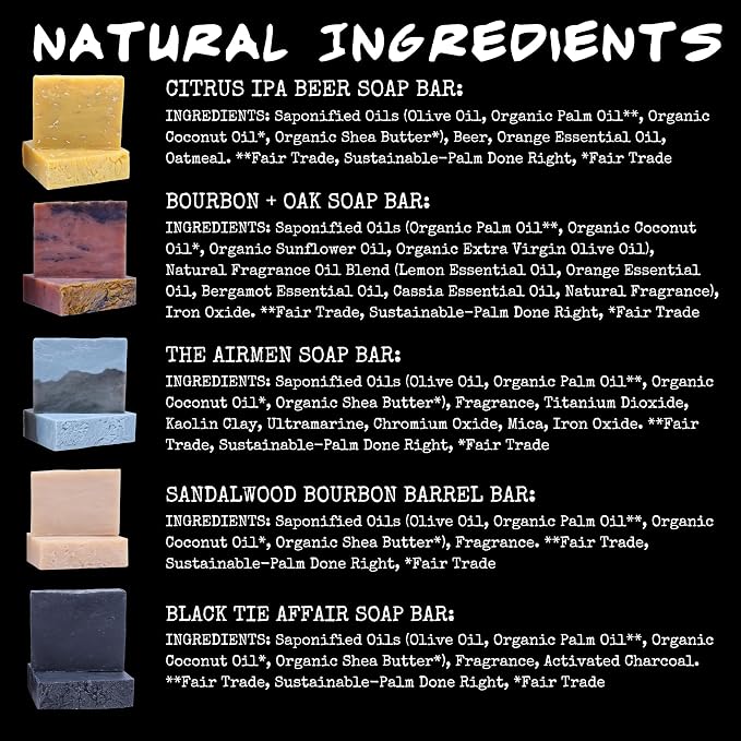 BLUEBYRD Soap - Men's Variety Pack Bourbon Soap Bars | Natural Skin Care - Image 8