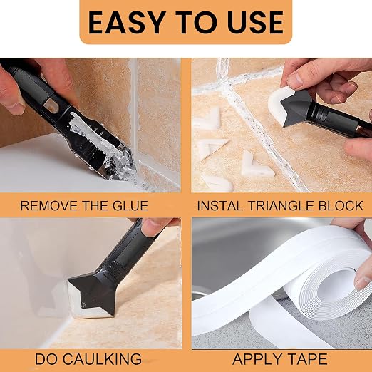 White Caulk Tape Waterproof Self Adhesive, Caulking Tape, Sealer Strip - Image 7