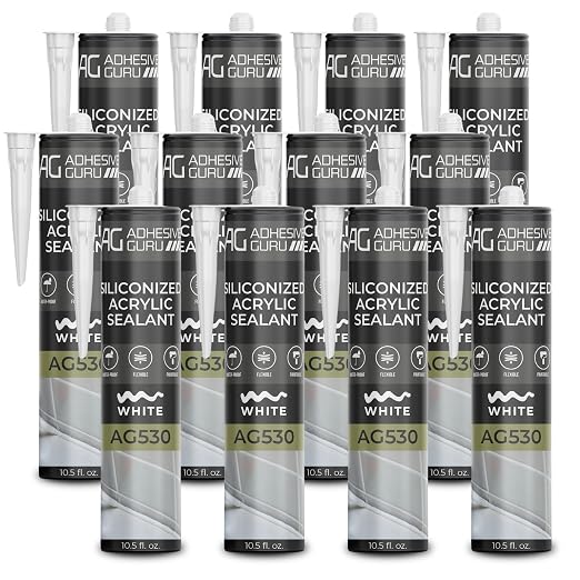 Adhesive Guru AG530 Siliconized Acrylic Sealant, Waterproof Paintable Caulk by AdhesiveGuru