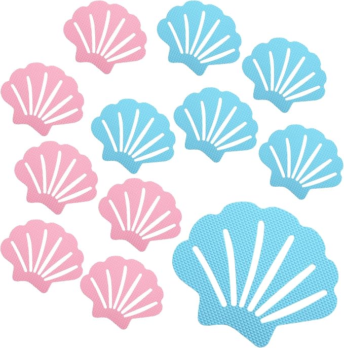 30 Pcs Bathtub Stickers Non Slip, Shell Shaped Tubs Safety Shower Treads by Coufce