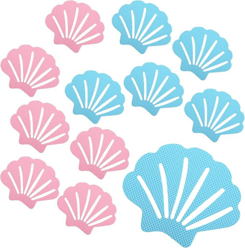12 Pcs Bathtub Stickers Non Slip, Shell Shaped Tubs Safety Shower Treads by Coufce