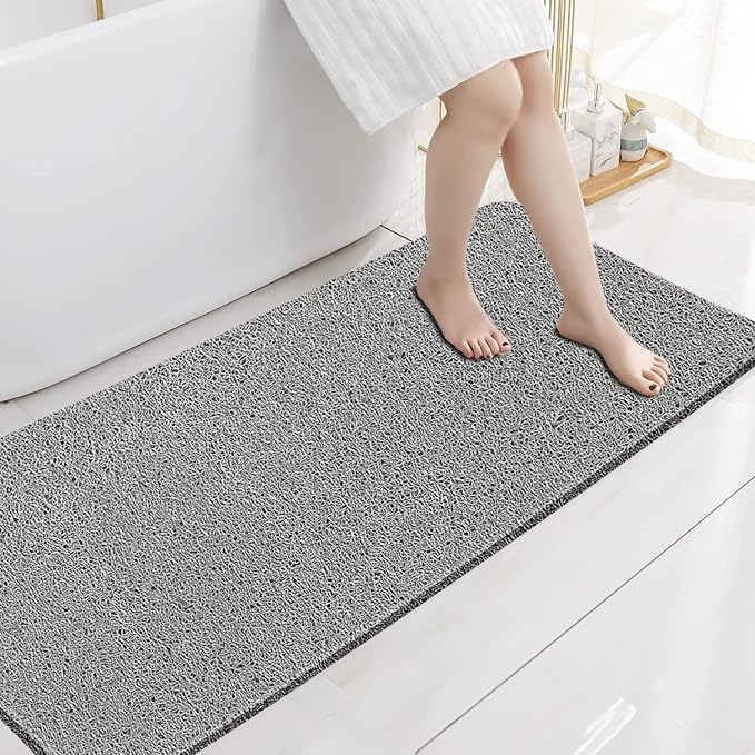 godehone Shower Mats Non Slip Without Suction Cups, PVC Loofah Bathroom Mats by godehone