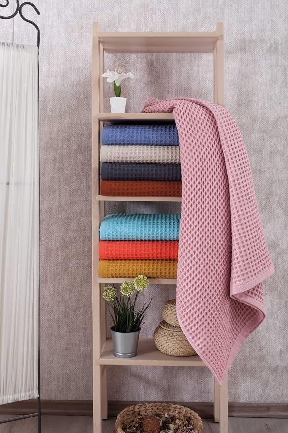 sea me at home Waffle Bath Sheet 100% Turkish Cotton - Image 4