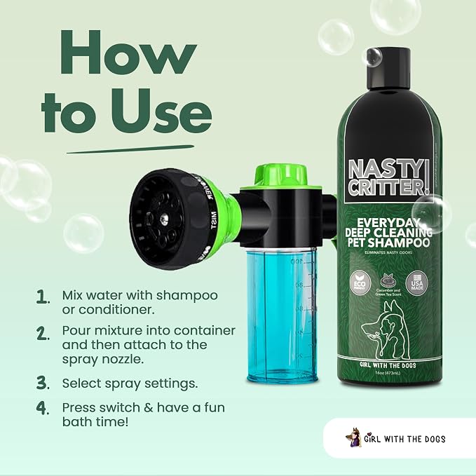 Soap & Shampoo Dispenser for Pet Wash and Garden Hose Sprayer Nozzle by Girl - Image 6
