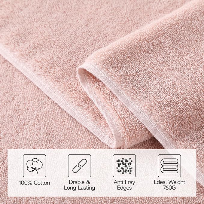 REDKISS 2 Pack Large Bath Towels Set, 100% Cotton, 31x63 in, Heavyweight 760G - Image 6