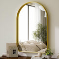 GLSLAND 26”x38“ Gold Arched Bathroom Mirror by GLSLAND