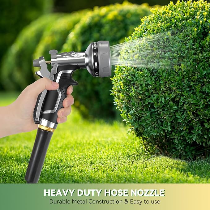Garden Hose Nozzle, Heavy Duty Metal Water Hose Nozzle - Image 4