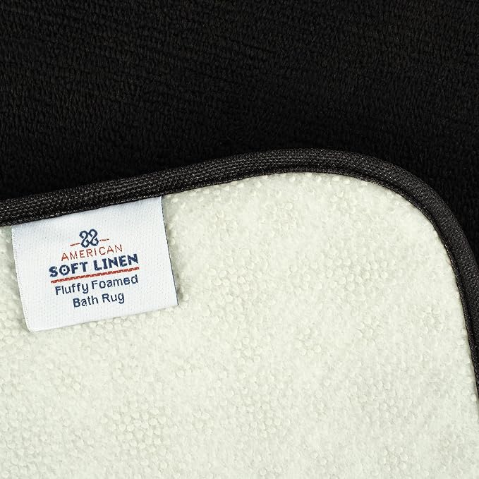 American Soft Linen 21x32 Fluffy Foamed Slip Reducer Bath Rug, Machine Washable - Image 4