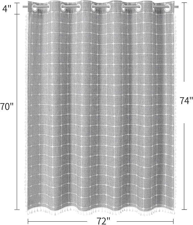 MitoVilla No Hooks Needed Boho Farmhouse Shower Curtain - Image 7