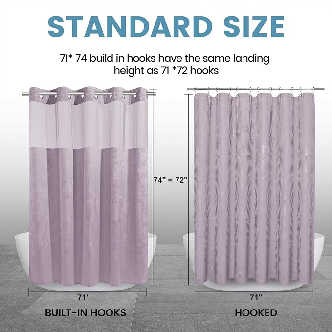 Lavender No Hook Shower Curtain - Image 6