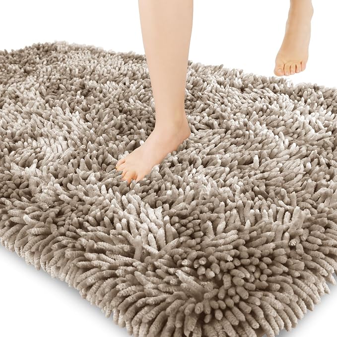 Yimobra Chenille Bathroom Rugs Non Slip, Extra Thick Soft Absorbent Bath Rug - Image 8