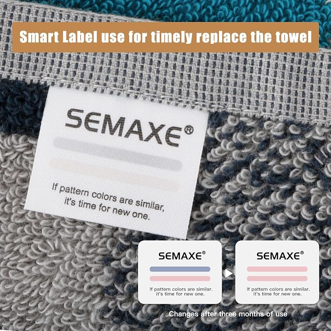 SEMAXE Bath Towel Set of 8 Include 2 Bath Towels 2 Hand Towels 4 Washcloths - Image 3