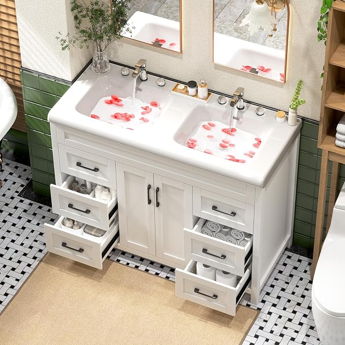 48 Inch Bathroom Vanity with Sink, Bathroom Vanity Cabinet with Doulble Sink - Image 3