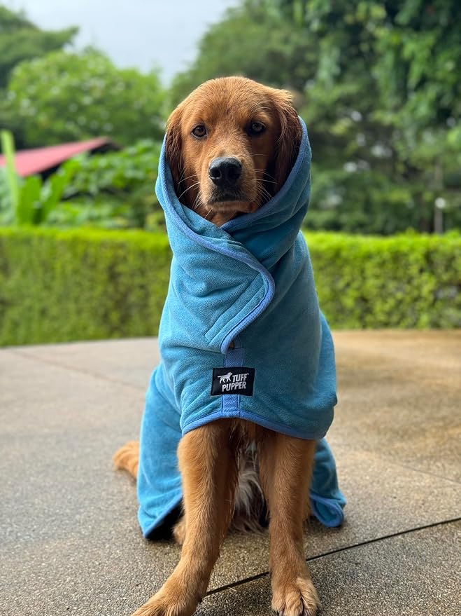 Tuff Pupper Fast Drying Dog Bath Robe | 800 GSM Plush Dog Towel - Image 8