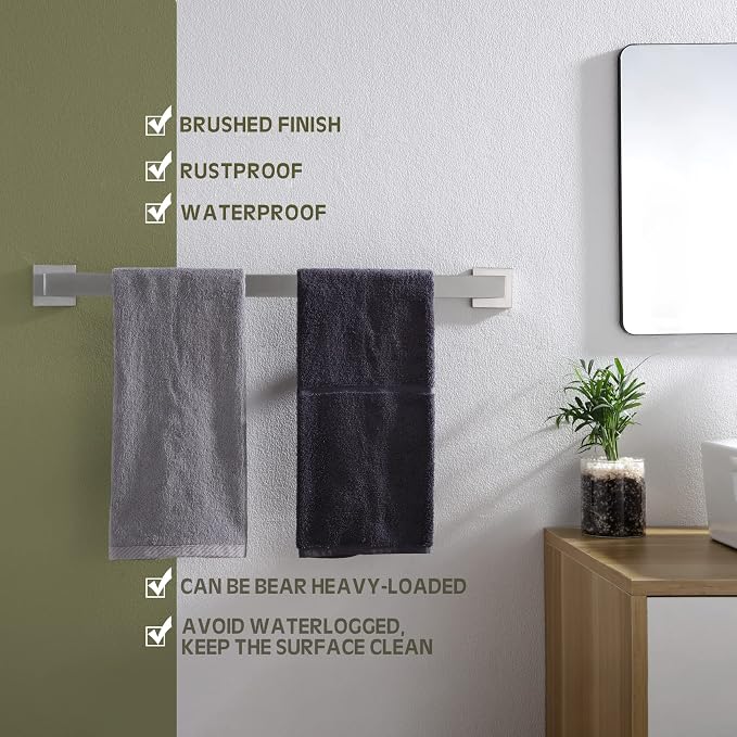 KOKOSIRI 24-Inch Single Towel Bar, Bathroom Kitchen Towel Holder, Wall Mounted - Image 5