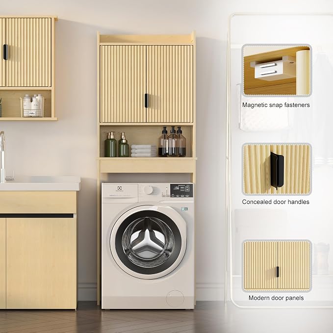 Over The Toilet Storage Cabinet, Behind Toilet Bathroom Organizer - Image 4