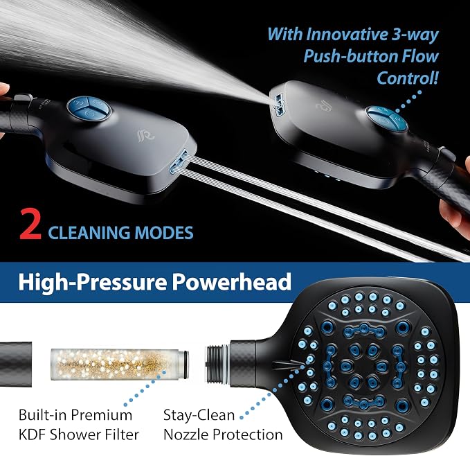 AquaCare 4X High Pressure 10 Spray Mode Filtered Showerhead - Image 5