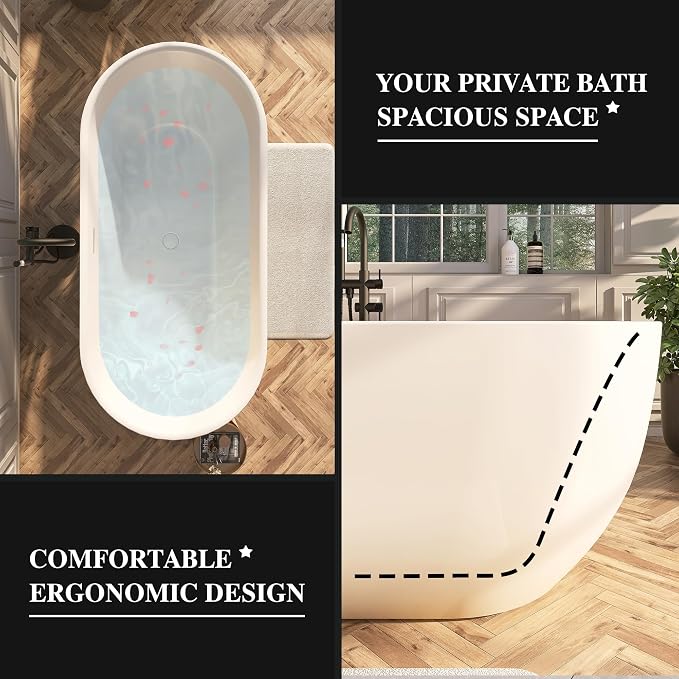 59" Acrylic Freestanding Bathtub, Free Standing Tub, Stand Alone Tub - Image 4