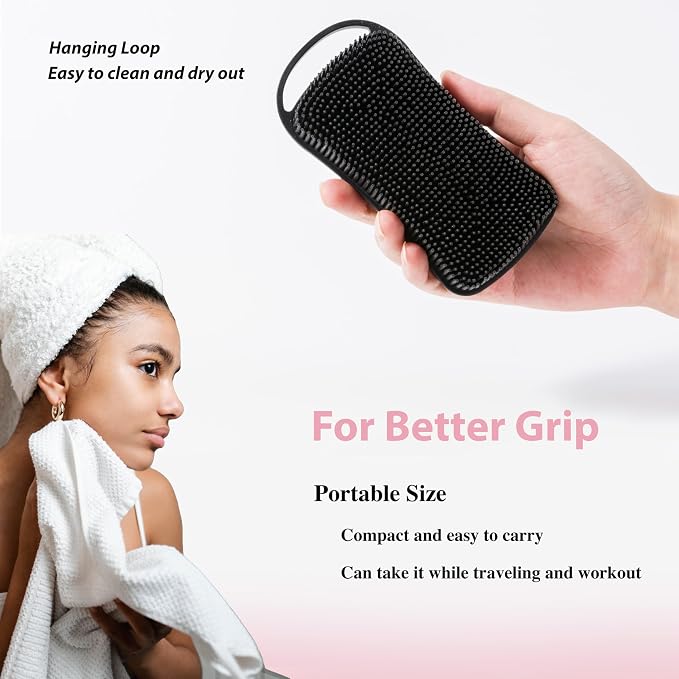 2 PC Silicone Body Scrubber, 2 in 1 Exfoliating Shower Bath Scrubber, Soft - Image 3
