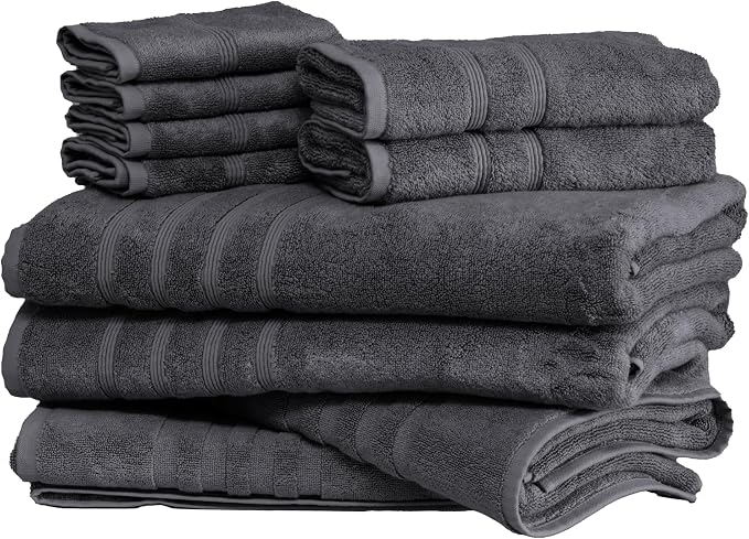Mosobam Luxury Turkish 10pc XL Deluxe Bath Bundle Body Hand Face Towel and Mat by Mosobam