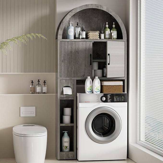 Spurgehom Over The Toilet Storage Cabinet, Bathroom Shelf Organizer Freestanding - Image 8