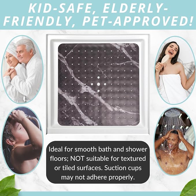 ENKOSI Square Shower Mat 21 x 21 – Anti Slip Shower Mat - Image 6