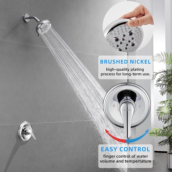 KINSE 5- Inches Shower head, Shower Faucet Set, shower kit - Image 4