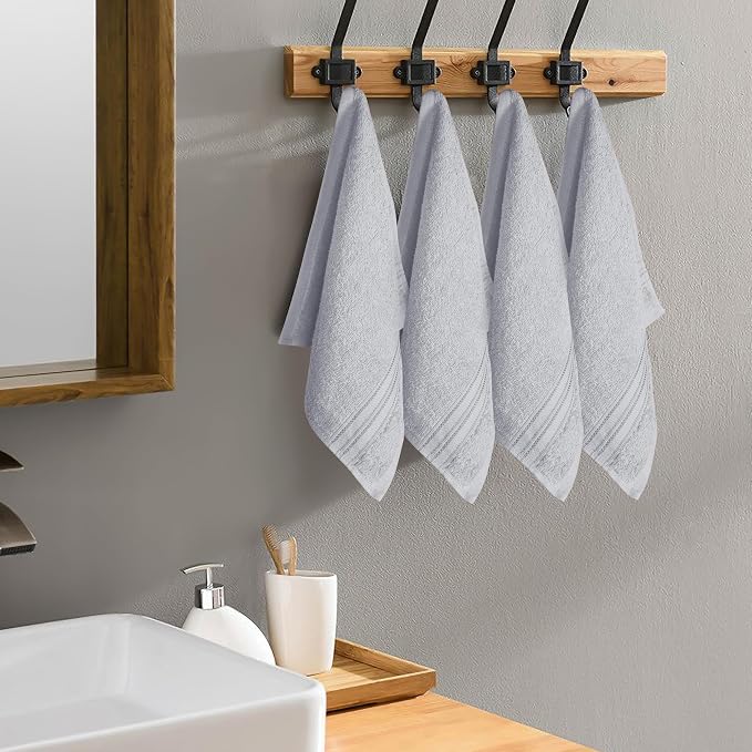 BOUTIQUO Ultra Soft Cotton Washcloths, Contains 12 Piece Face Cloths 12x12 inch - Image 5
