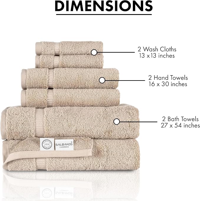 SALBAKOS 100% Turkish Cotton 6-Piece Towel Set | Heirloom Quality Hotel & Spa - Image 6