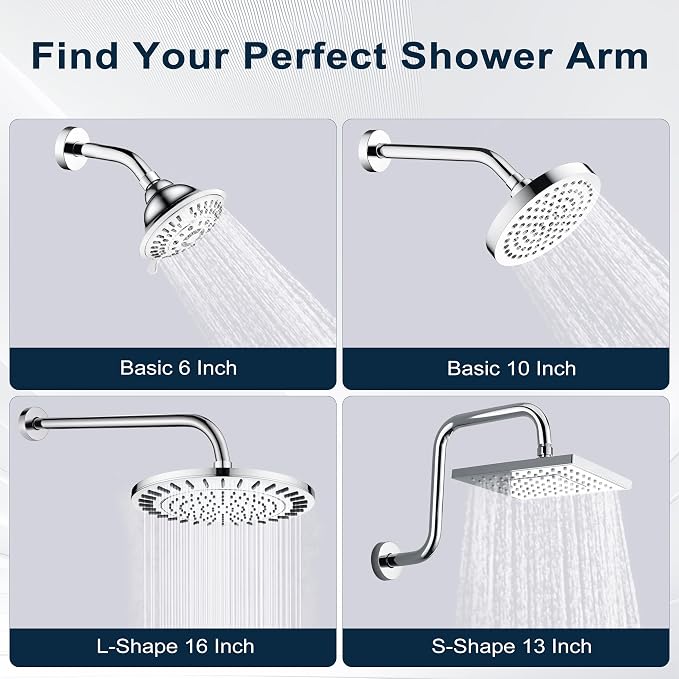 BRIGHT SHOWERS 13 Inch Shower Head Extension Arm - Image 6