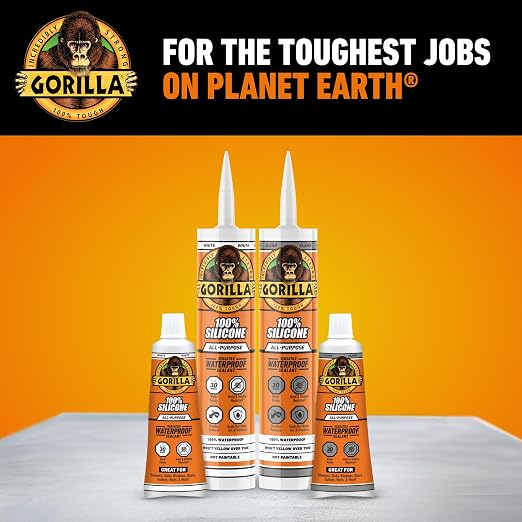 Gorilla Waterproof Caulk & Seal Silicone Sealant, 10oz Cartridge - Image 8